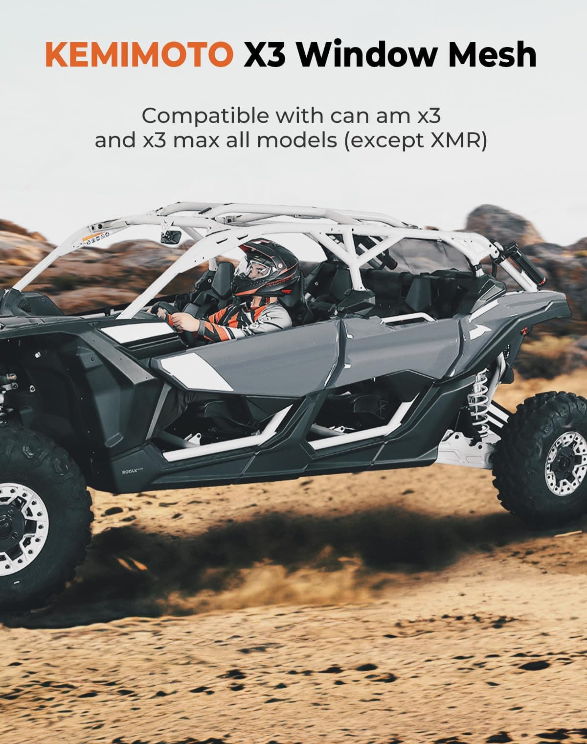 Rear Window Net for Can-Am Maverick X3/MAX – fits Can-Am Maverick X3 2-Seat (view 7)