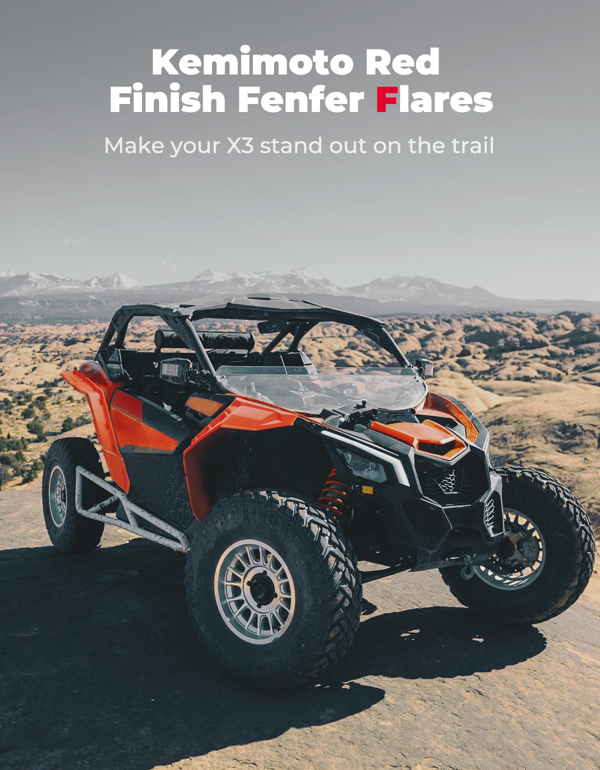 Red Fender Flares for Can-Am Maverick X3 / X3 MAX – fits Can-Am Maverick X3 2-Seat (view 7)