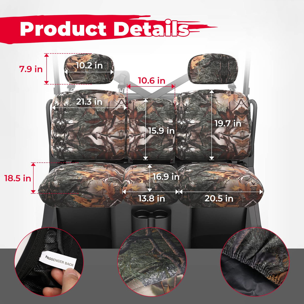Camouflage Seat Cover for Can Am Defender HD5|7|8|9|10