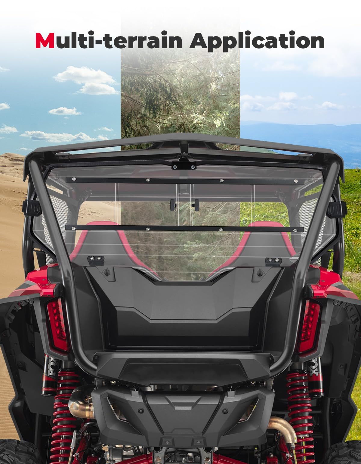 UTV Rear Windshield Sliding Vented Back Window for Talon 1000X-4 – fits Honda Talon (view 7)