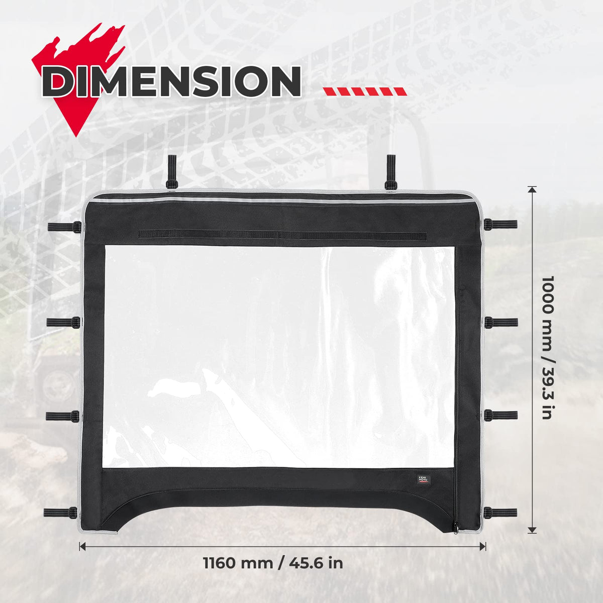 600D Oxford Fabric Front Windshield for Kawasaki Mule 610 600 SX 600