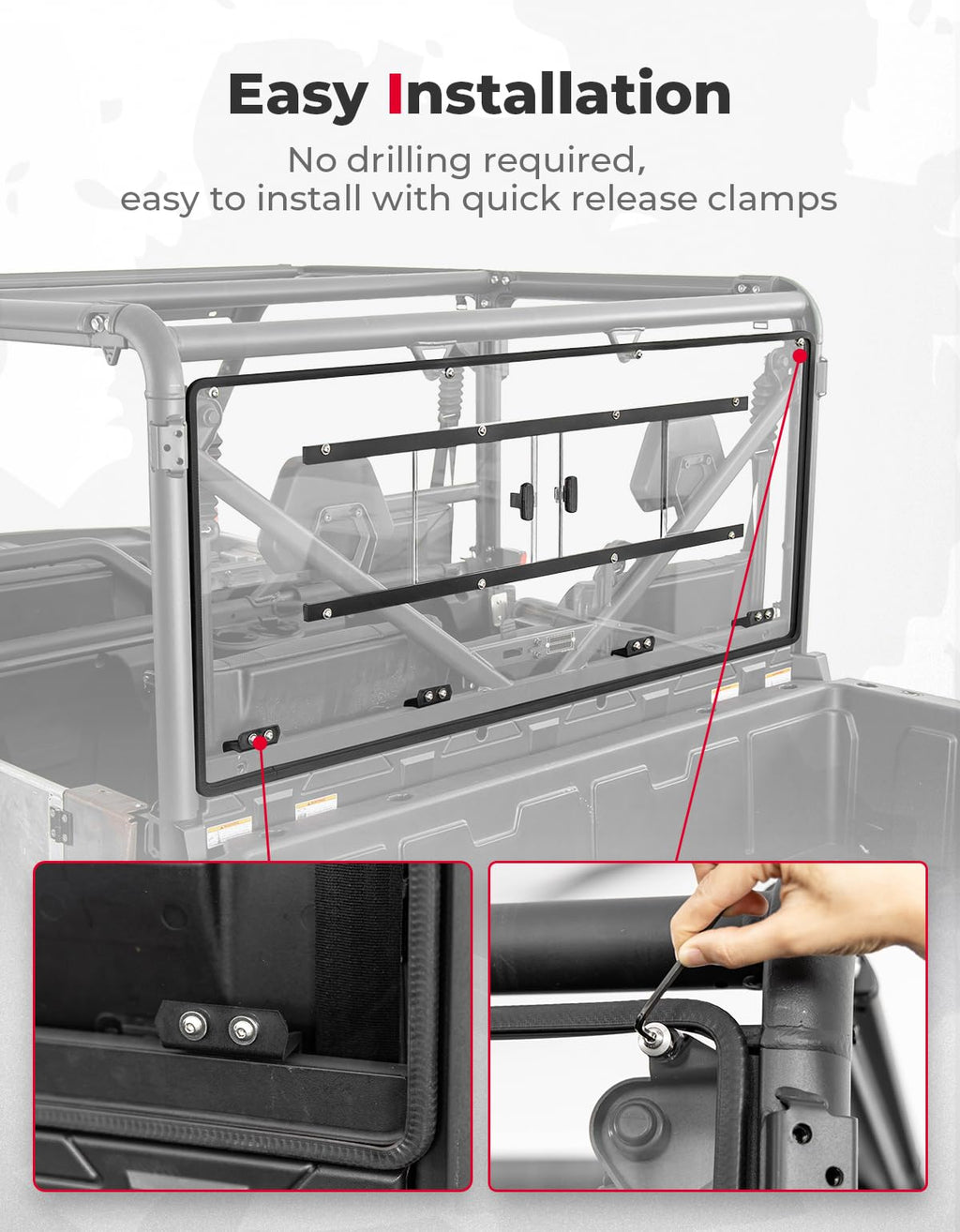 Rear Sliding Vented Windshield for CFMOTO UForce 1000 / 1000XL