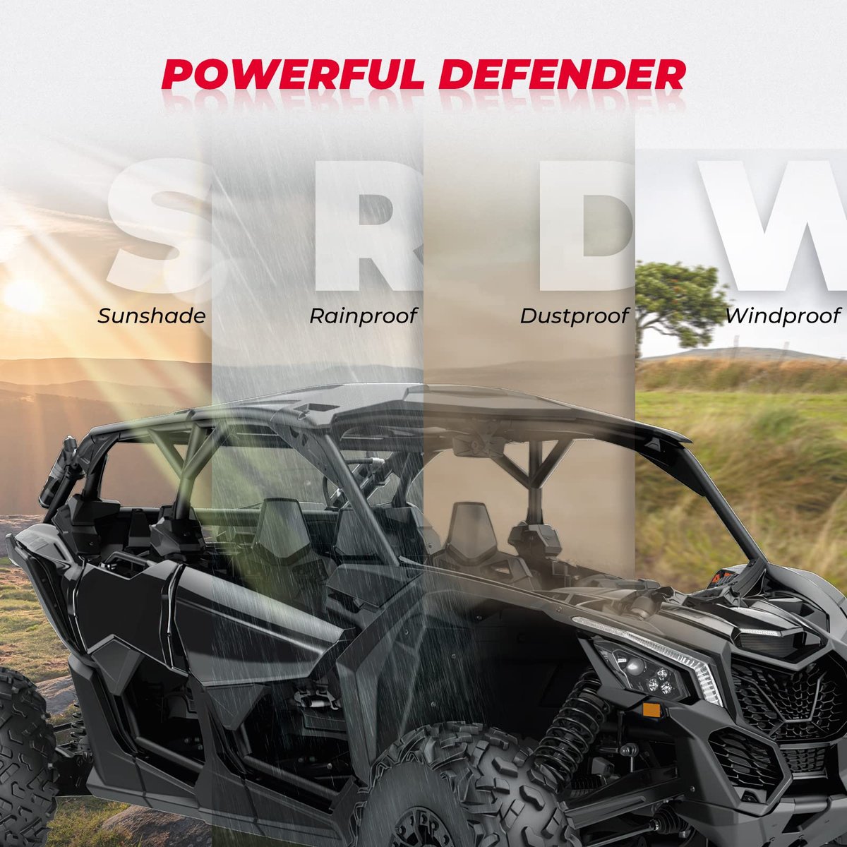 Hard Roof Top for Can-Am Maverick X3 Max, 4PCS Combination – fits Can-Am Maverick X3 MAX (view 7)