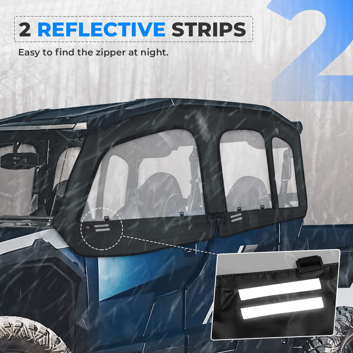Soft Cab Enclosure Upper Doors for General XP 4 1000 – fits Polaris General (view 7)