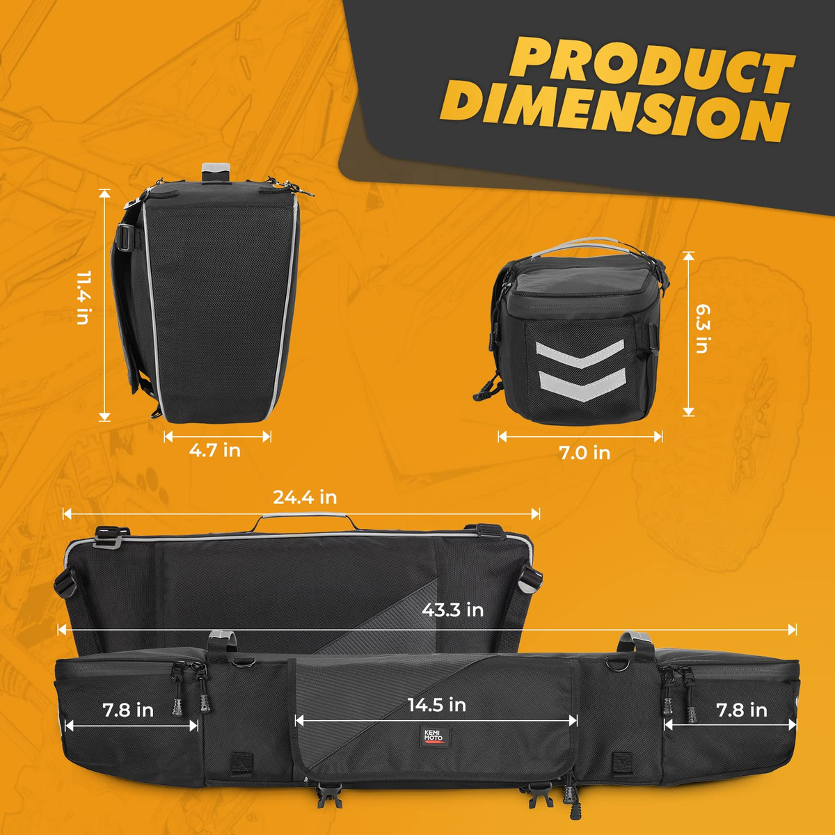Upgraded 1680D Rear Cargo Bag for Polaris RZR XP 1000 2014-2023 – fits Polaris RZR 900 (view 7)