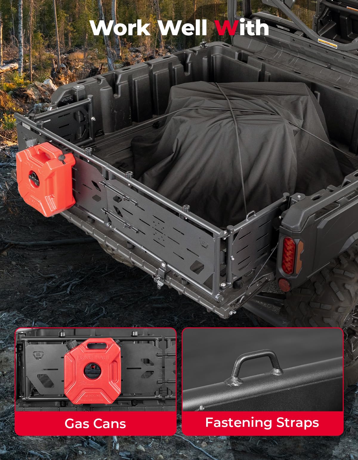 Heavy-Duty Bed Extender for Can-Am Defender HD10|9|8|7|5 – fits Can-Am Defender MAX HD8