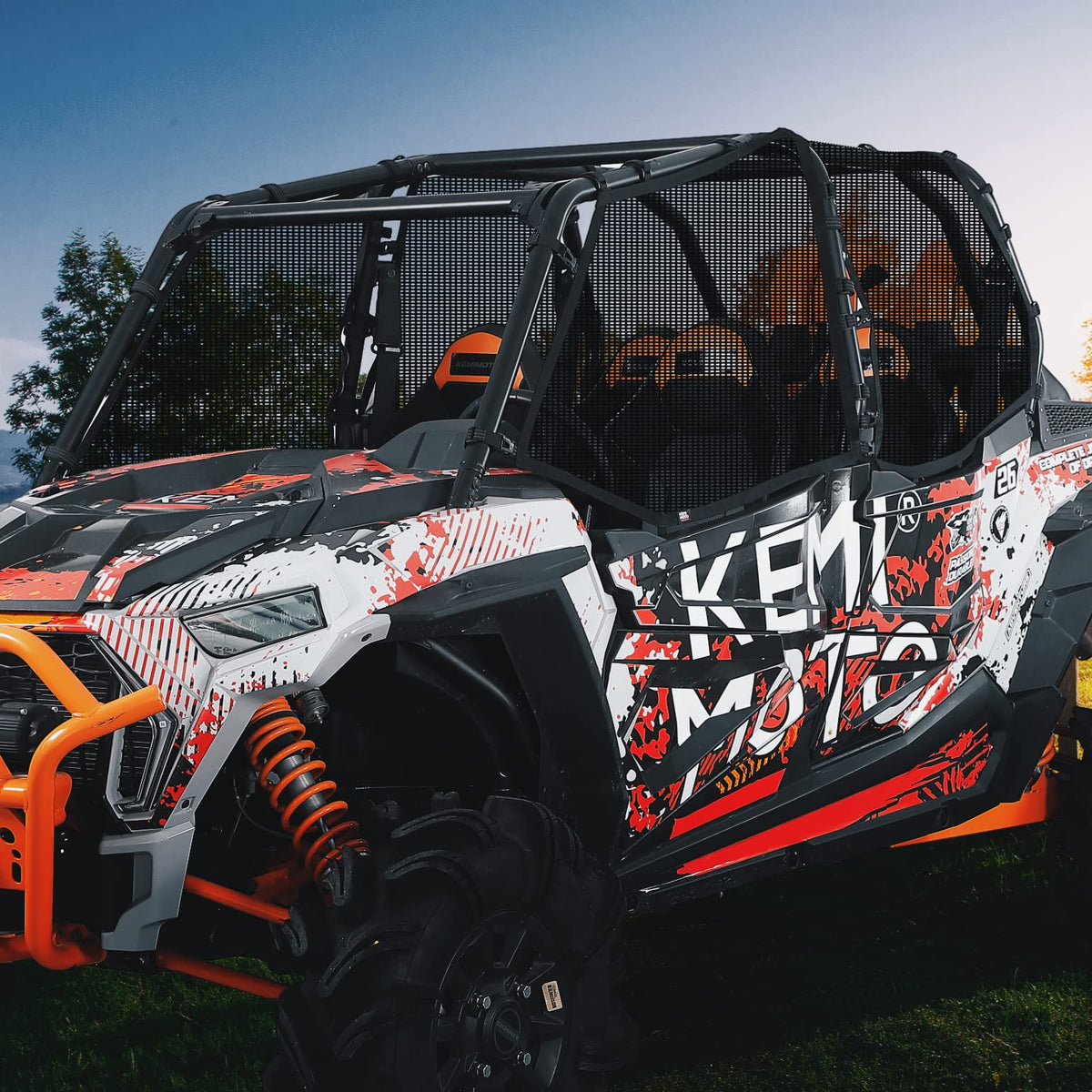 PVC Mesh Window Nets Door Nets for Polaris RZR XP 1000 4 Door 2014-2023 – fits Polaris RZR XP 1000 (2014-2023) (view 7)