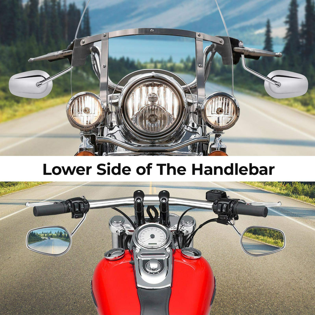 Side Rear View Mirrors with M8 Thread for Harley – fits Polaris Ranger (view 8)