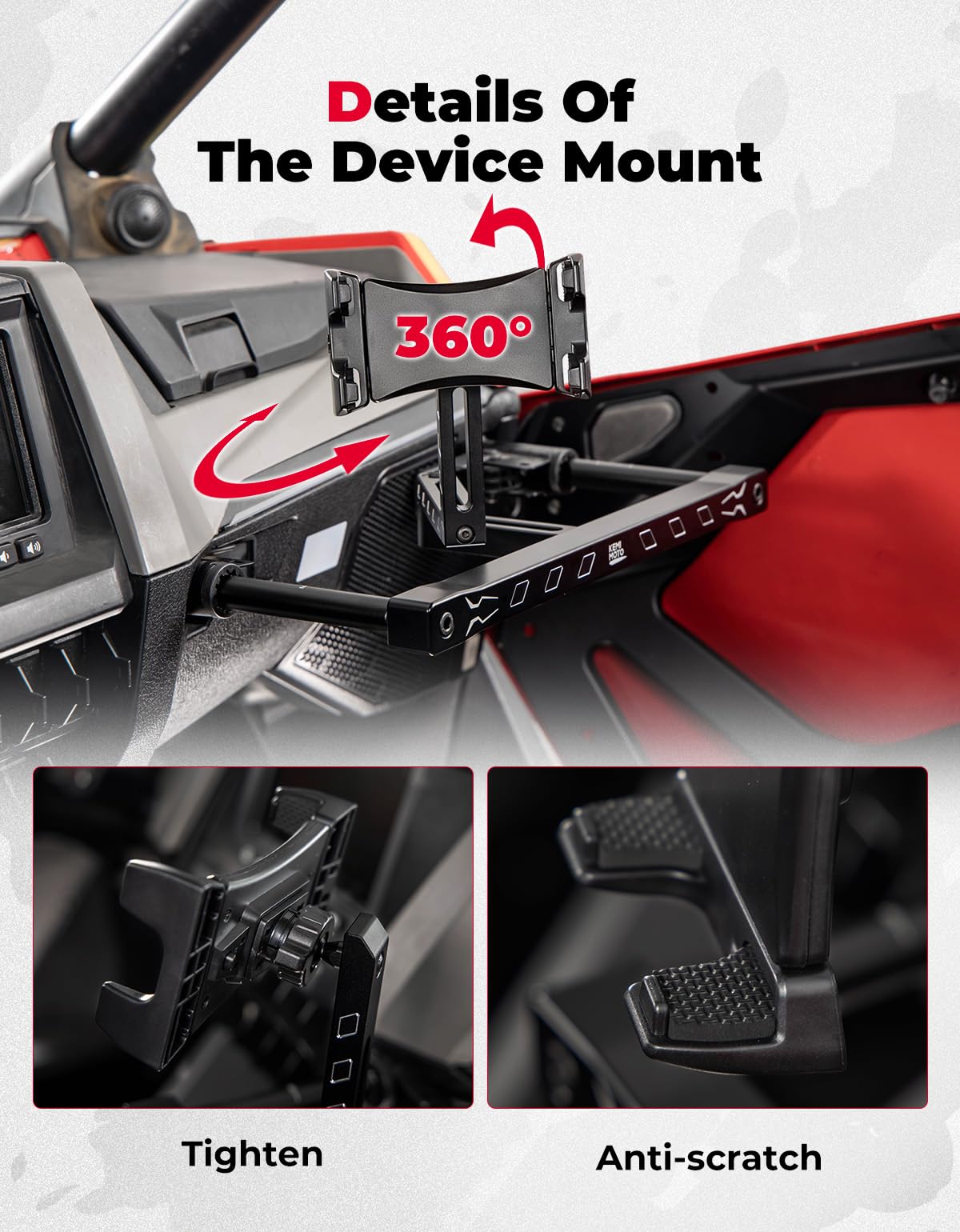 Electronic Device Mounts with Grab Bar For RZR PRO XP/R/Turbo R – fits Polaris RZR (view 6)