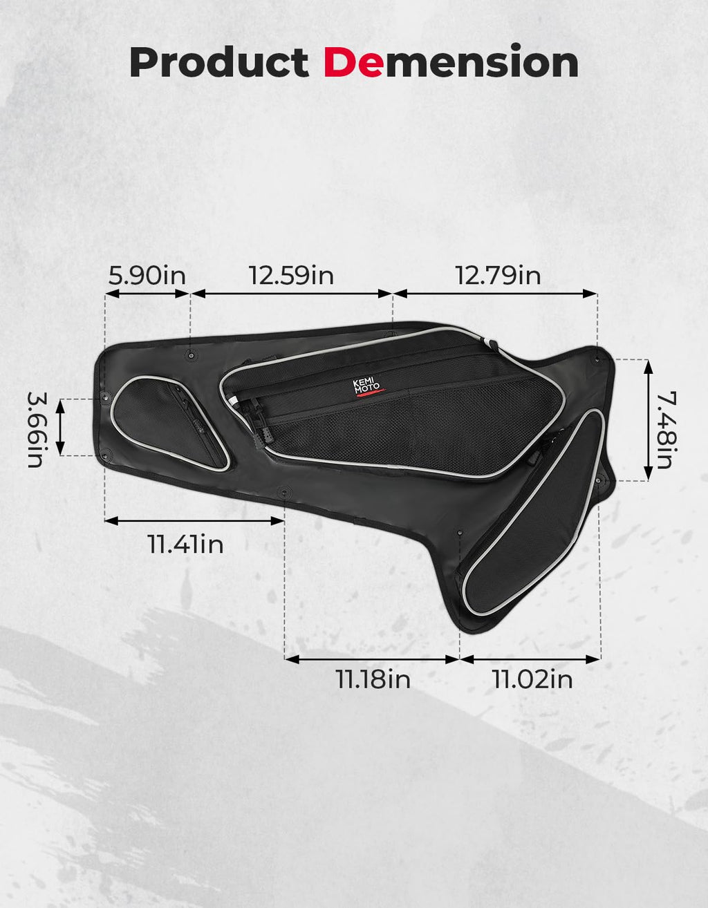 Front Door Bags With Knee Pads for Polaris RZR PRO XP/4, PRO R/4, Turbo R/4 – fits Polaris RZR Pro XP 4 (view 7)