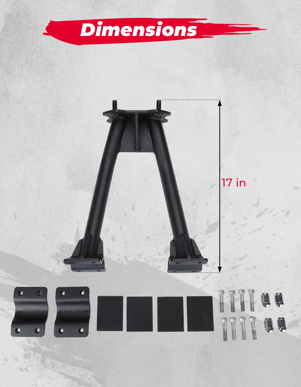 UTV Spare Tire Carrier for 1.5''-2'' Roll Cage for Polaris RZR, Kawasaki Mule – fits Polaris RZR (view 8)