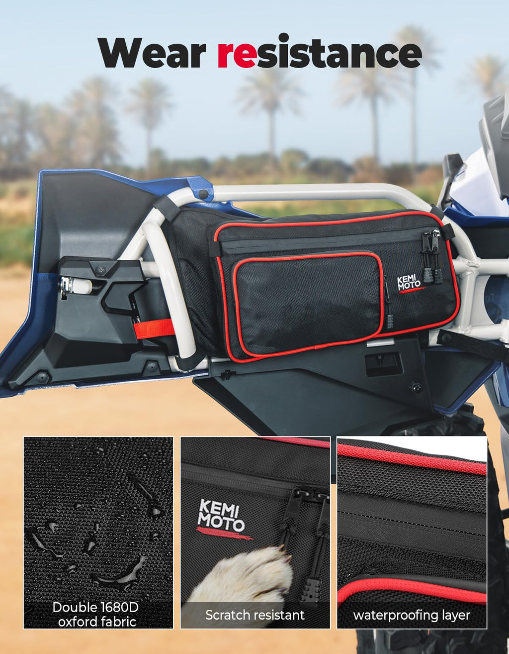Front and Rear Door Bags for Can-Am Maverick X3 Max - Red – fits Can-Am Maverick X3 MAX (view 8)