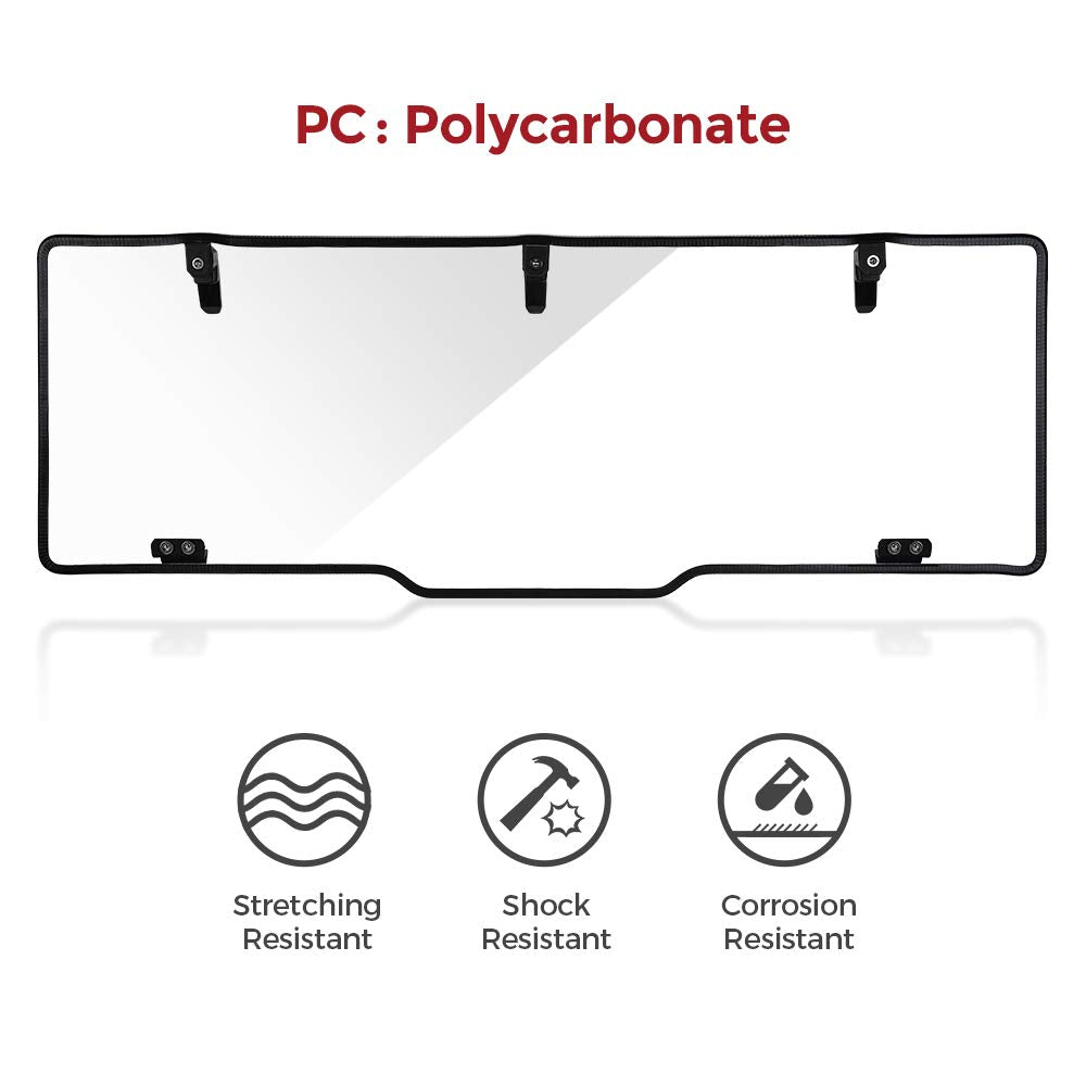 Rear Windshield Hard Tool-Free Install for Polaris Ranger XP 1000/Crew 2015-2026