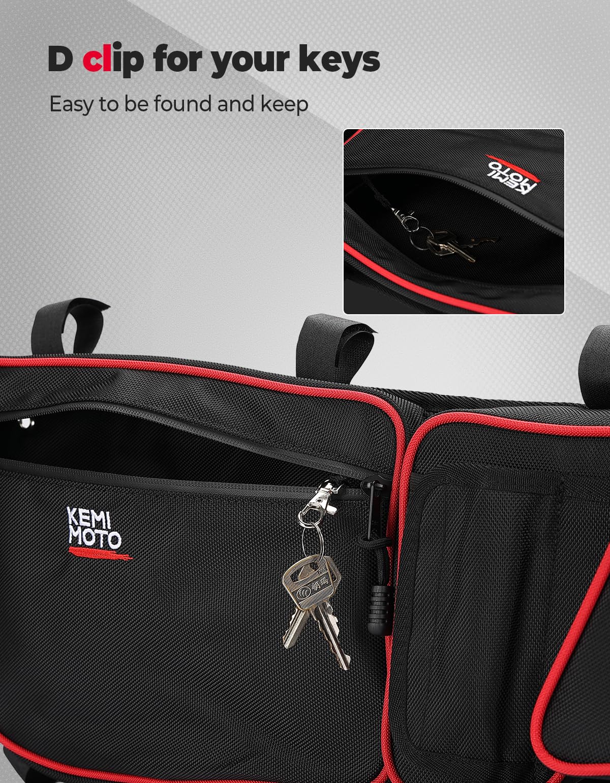 Door Bags with Removable Knee Pads for Can-Am Maverick X3 - Red – fits Can-Am Maverick X3 2-Seat (view 8)