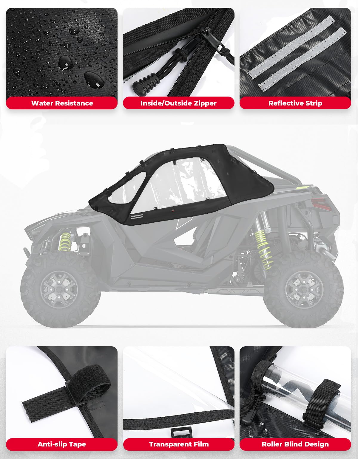 Soft Cab Enclosure Upper Doors for Polaris RZR PRO XP/Turbo R (2 seat) – fits Polaris RZR Turbo R (view 8)