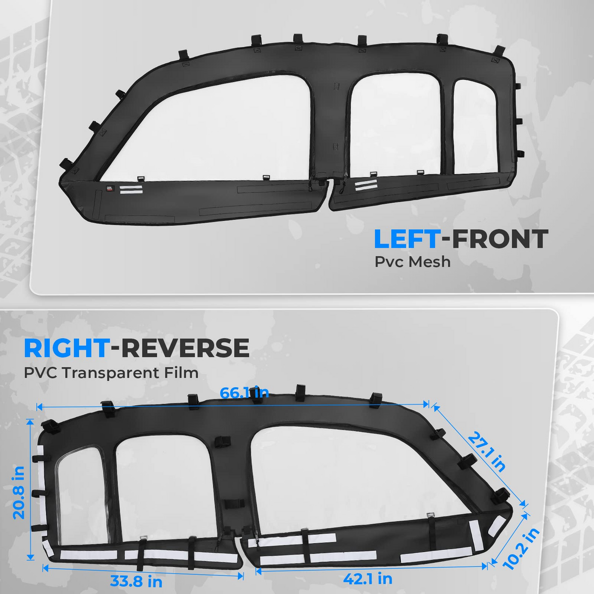 Soft Cab Enclosure Upper Doors for General XP 4 1000 – fits Polaris General (view 8)