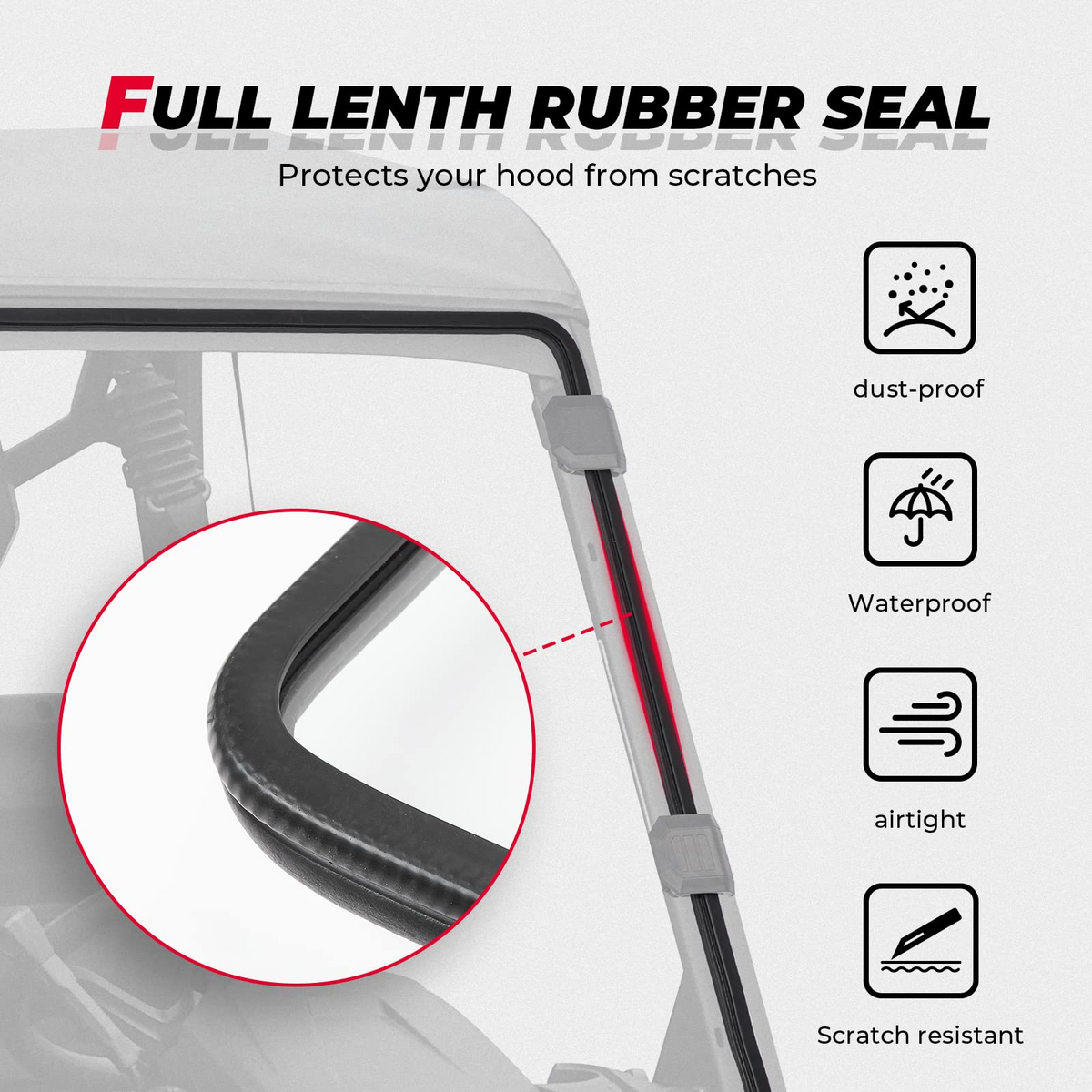 Front Vented Full Windshield for Can Am Defender HD 5/ 8 / 10 / MAX – fits Can-Am Defender MAX HD8