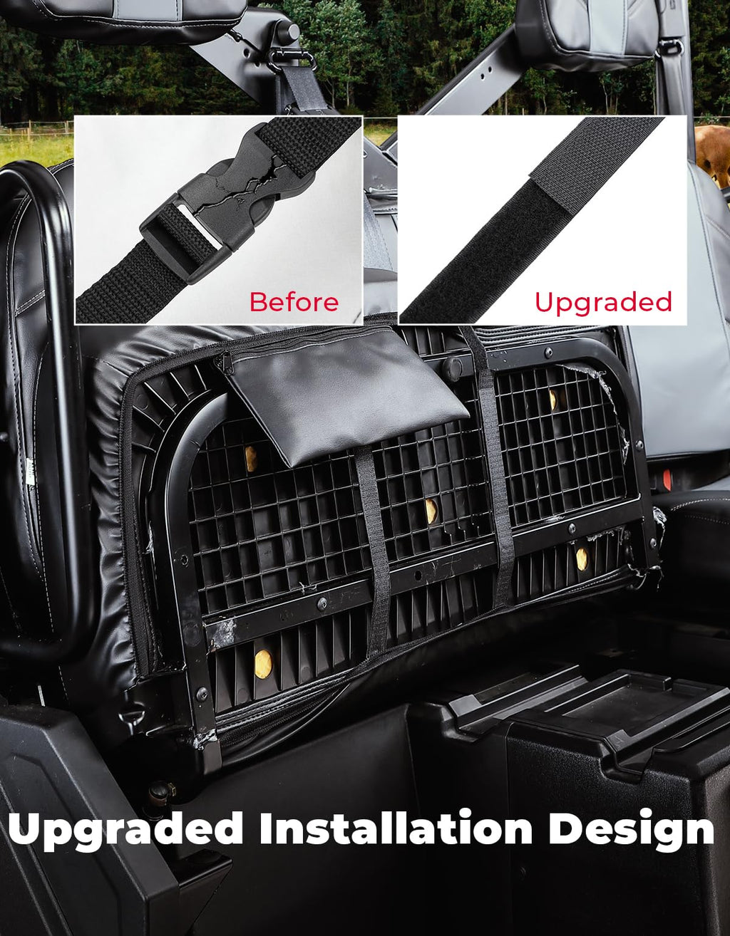 UTV Leather Seat Covers with Pocket for Polaris Ranger XP 1000/Crew
