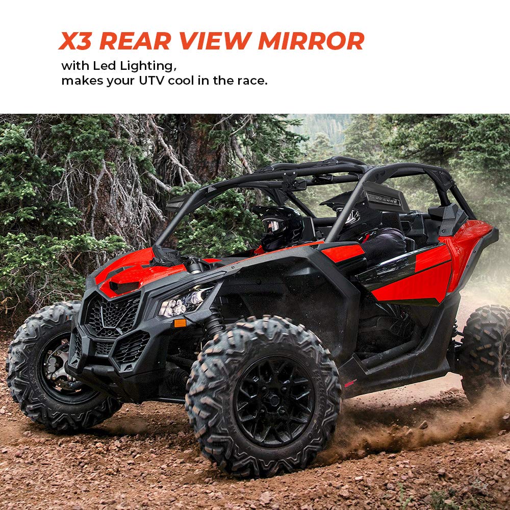 One Pair LED Side Mirrors for Can-Am Maverick X3 | X3 MAX – fits Can-Am Maverick X3 MAX (view 8)