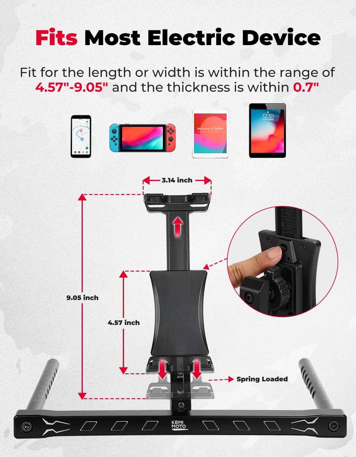 Electronic Device Mounts with Grab Bar For RZR PRO XP/R/Turbo R – fits Polaris RZR (view 7)