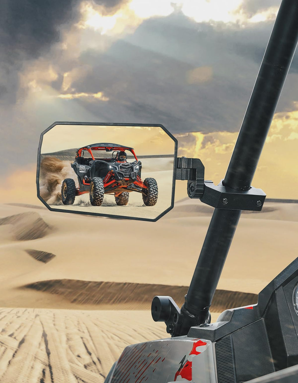 UTV Side Mirrors, Tool-free Multi-Adjustment for Can Am Maverick X3/ RZR w/ 1.65-2" Roll bar – fits Can-Am Maverick X3...