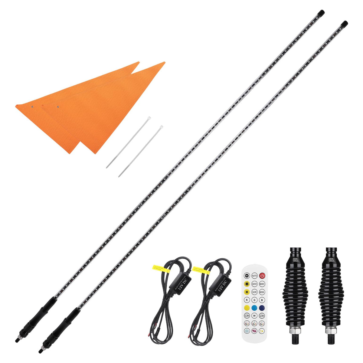 2PCS 5FT UTV Whip Lights with Spring Bases