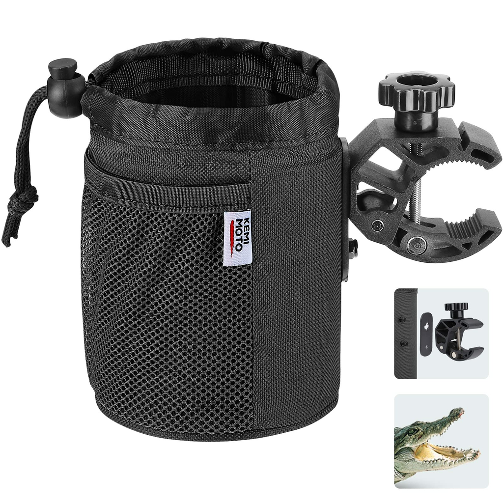 Universal Oxford Fabric Cup Holder with 0.6"-1.5" Alligator Clamp