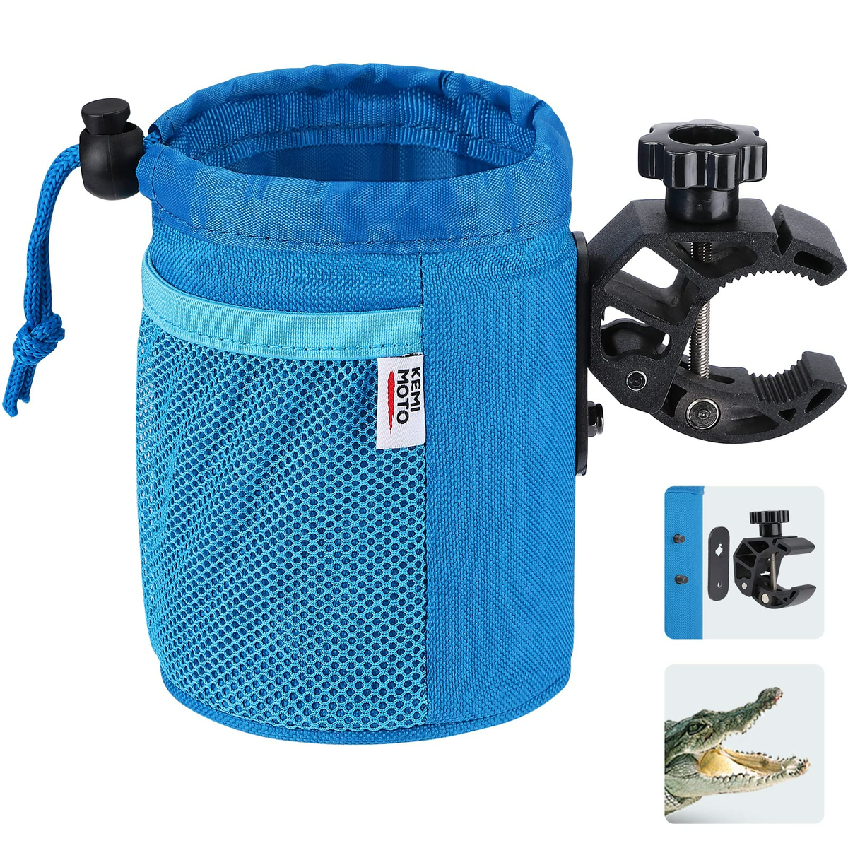Universal Oxford Fabric Cup Holder with 0.6"-1.5" Alligator Clamp