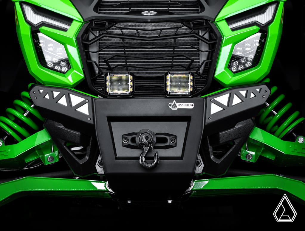 Assault Industries Kawasaki Teryx H2 Winch-Ready Aluminum Plate Front Bumper – fits Kawasaki Teryx4 H2