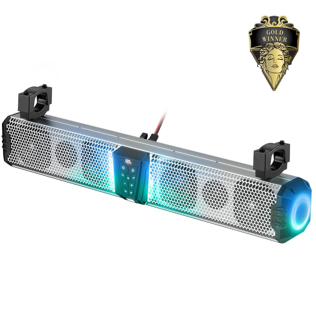 KEMIMOTO Midnight S80 Gen1.5 32" Aluminum 6-Speaker RGB Soundbar Silver – fits Can-Am Maverick X3 MAX (view 3)