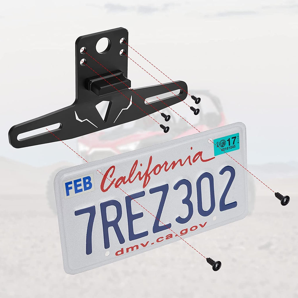 Universal 12V Lighted License Plate Holder for Can Am X3 / Polaris RZR