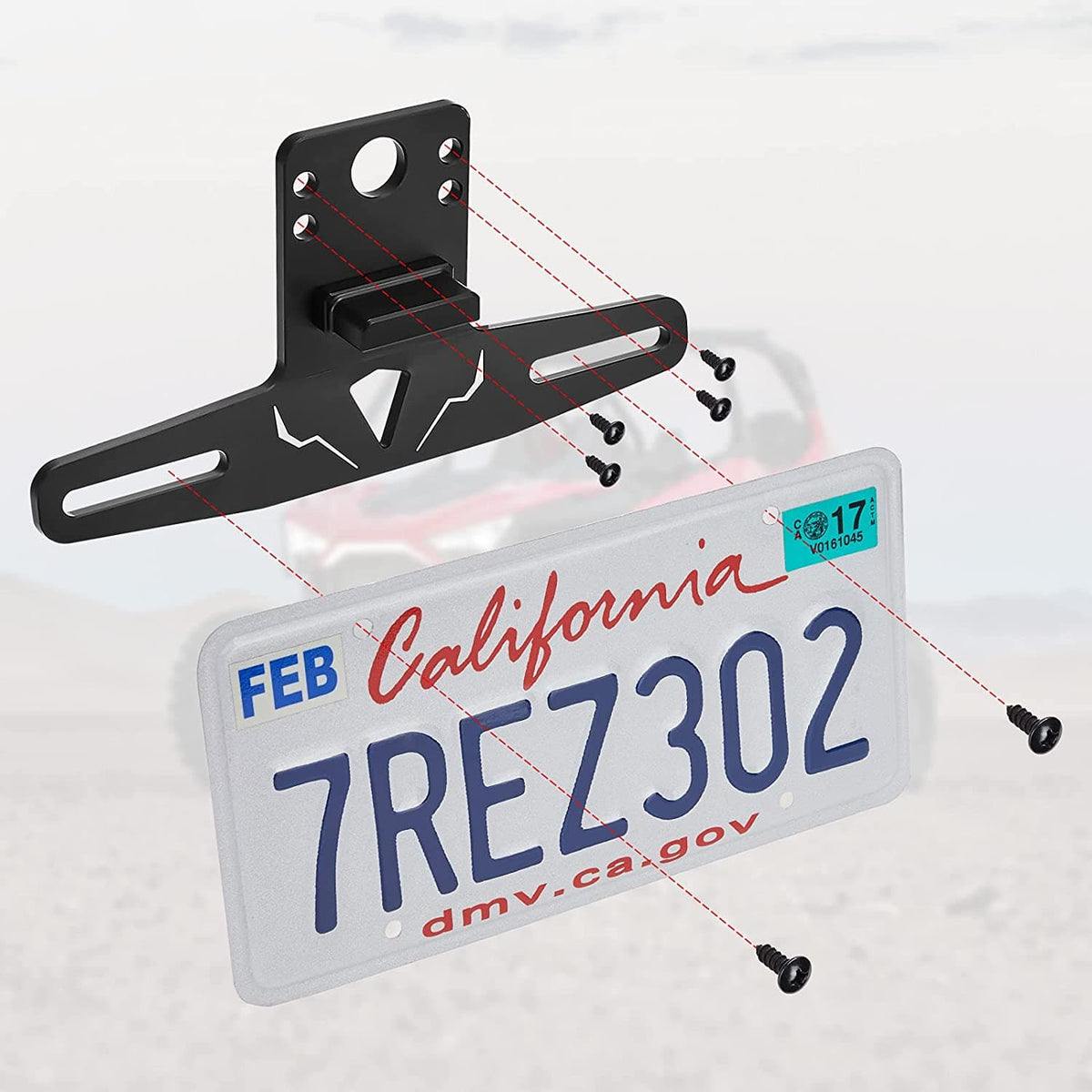 Universal 12V Lighted License Plate Holder for Can Am X3 / Polaris RZR