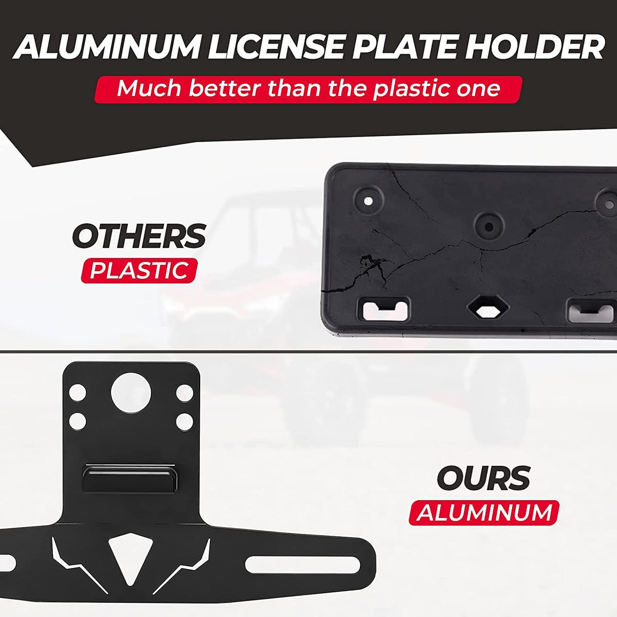Universal 12V Lighted License Plate Holder for Can Am X3 / Polaris RZR
