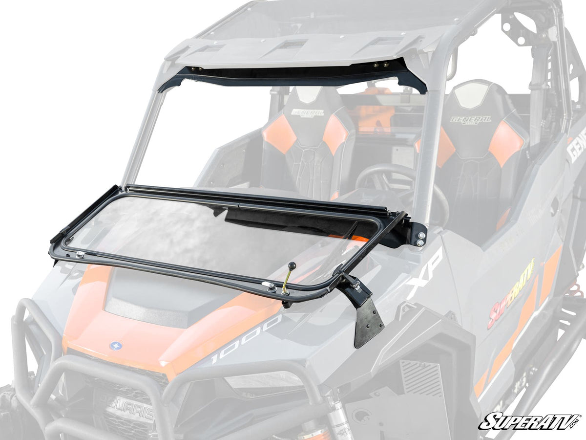 Polaris General XP 1000 Flip-Down Glass Windshield – fits Polaris General XP 1000