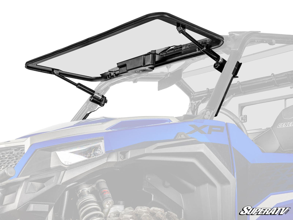 Polaris General 1000 MaxDrive Power Flip Glass Windshield – fits Polaris General 1000