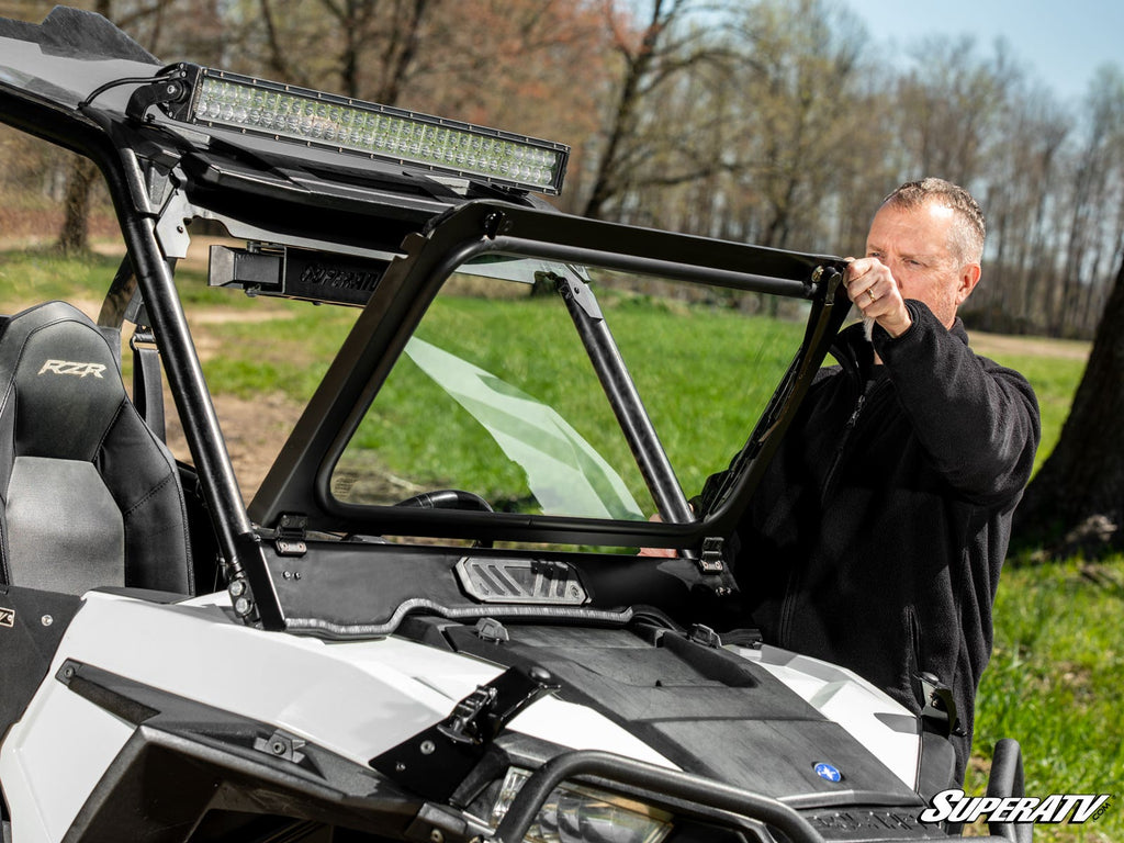 Polaris RZR 900 Flip Down Glass Windshield – fits Polaris RZR 4 900 (view 4)