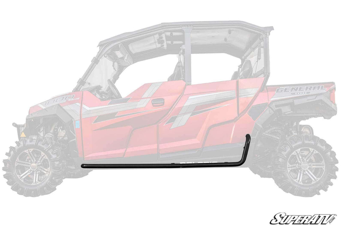 Polaris General 4 Heavy Duty Nerf Bars - Wrinkle Black – fits Polaris General 4 1000