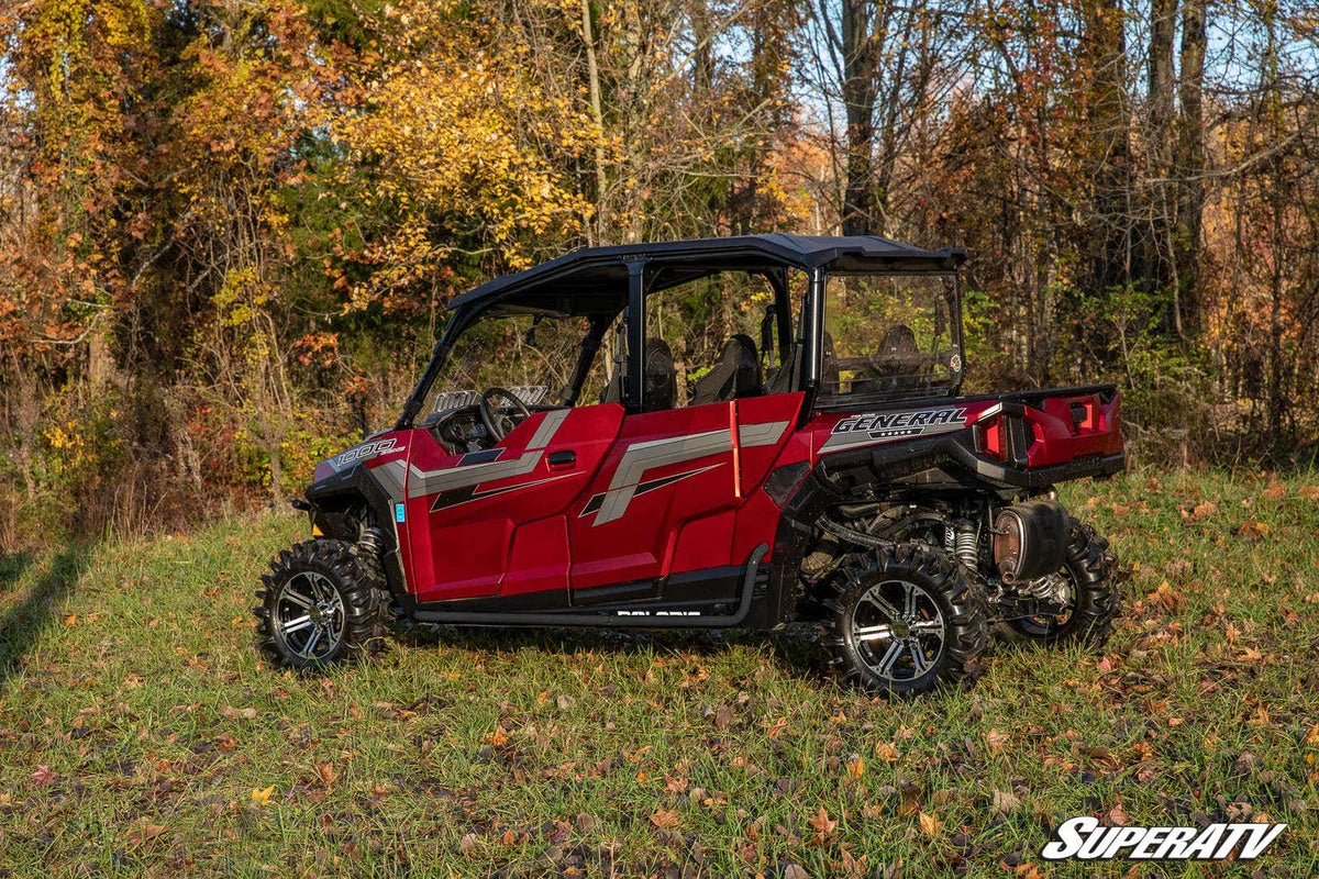 Polaris General 4 Heavy Duty Nerf Bars - Wrinkle Black – fits Polaris General 4 1000 (view 2)