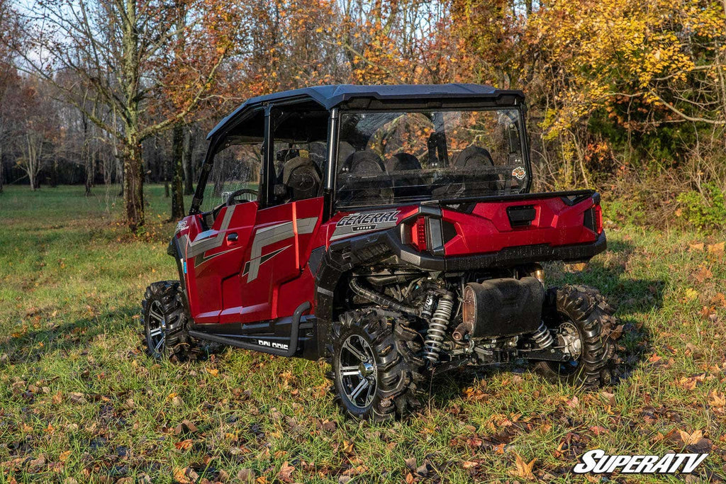 Polaris General 4 Heavy Duty Nerf Bars - Wrinkle Black – fits Polaris General 4 1000 (view 3)