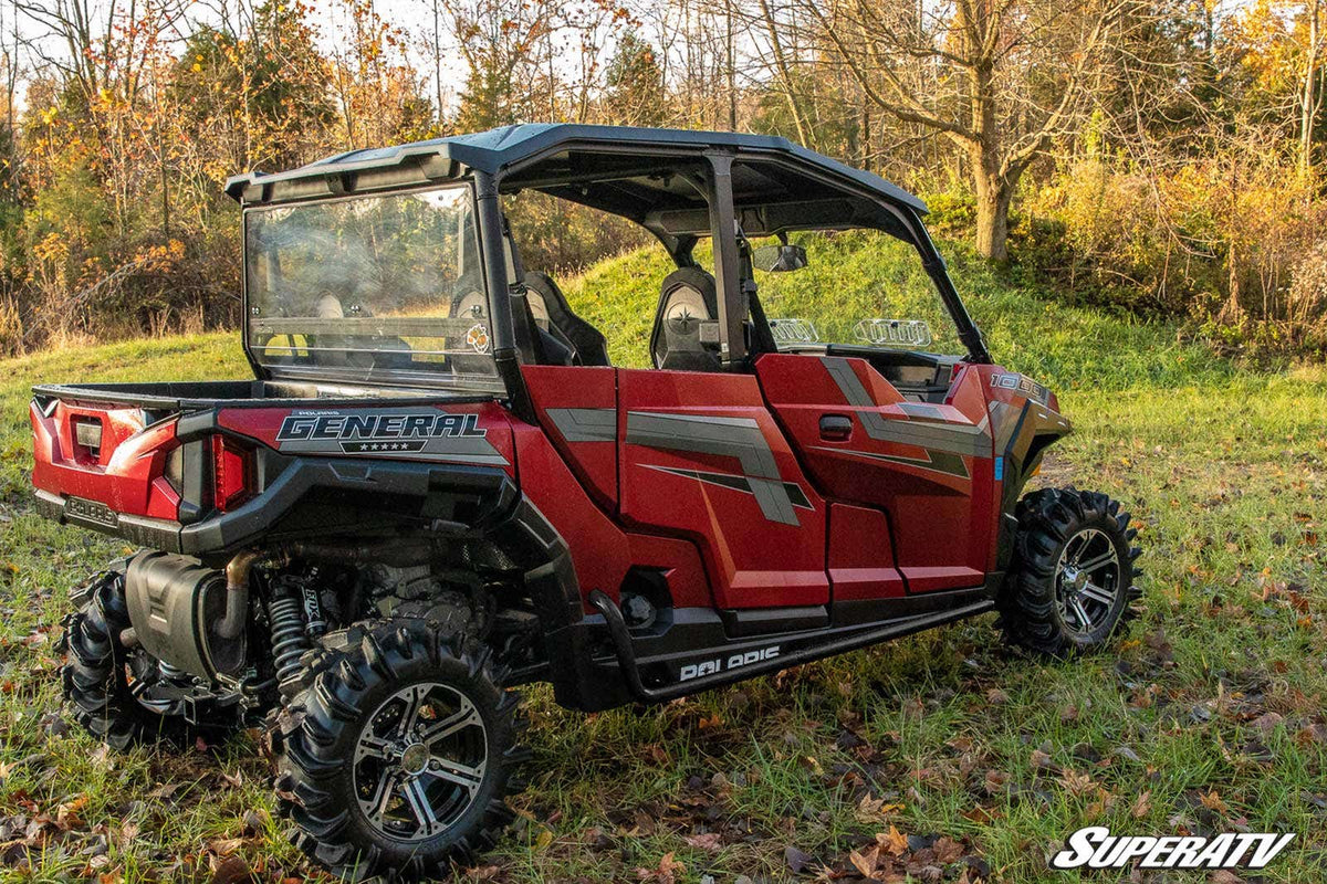 Polaris General 4 Heavy Duty Nerf Bars - Wrinkle Black – fits Polaris General 4 1000 (view 5)
