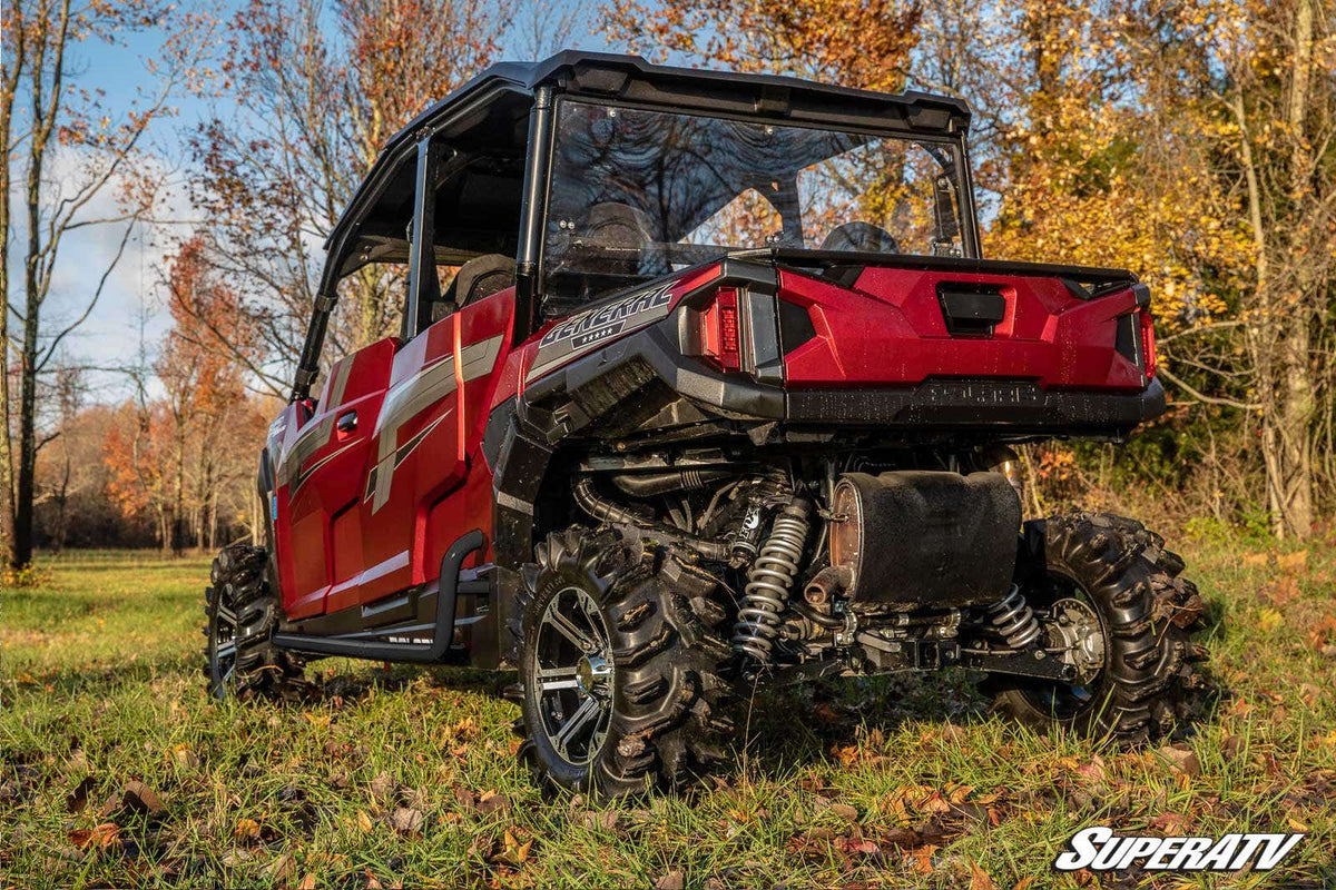 Polaris General 4 Heavy Duty Nerf Bars - Wrinkle Black – fits Polaris General 4 1000 (view 6)