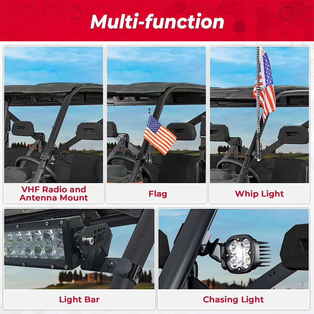 UTV Whip Light Flag Mount for Pro-fit Cage