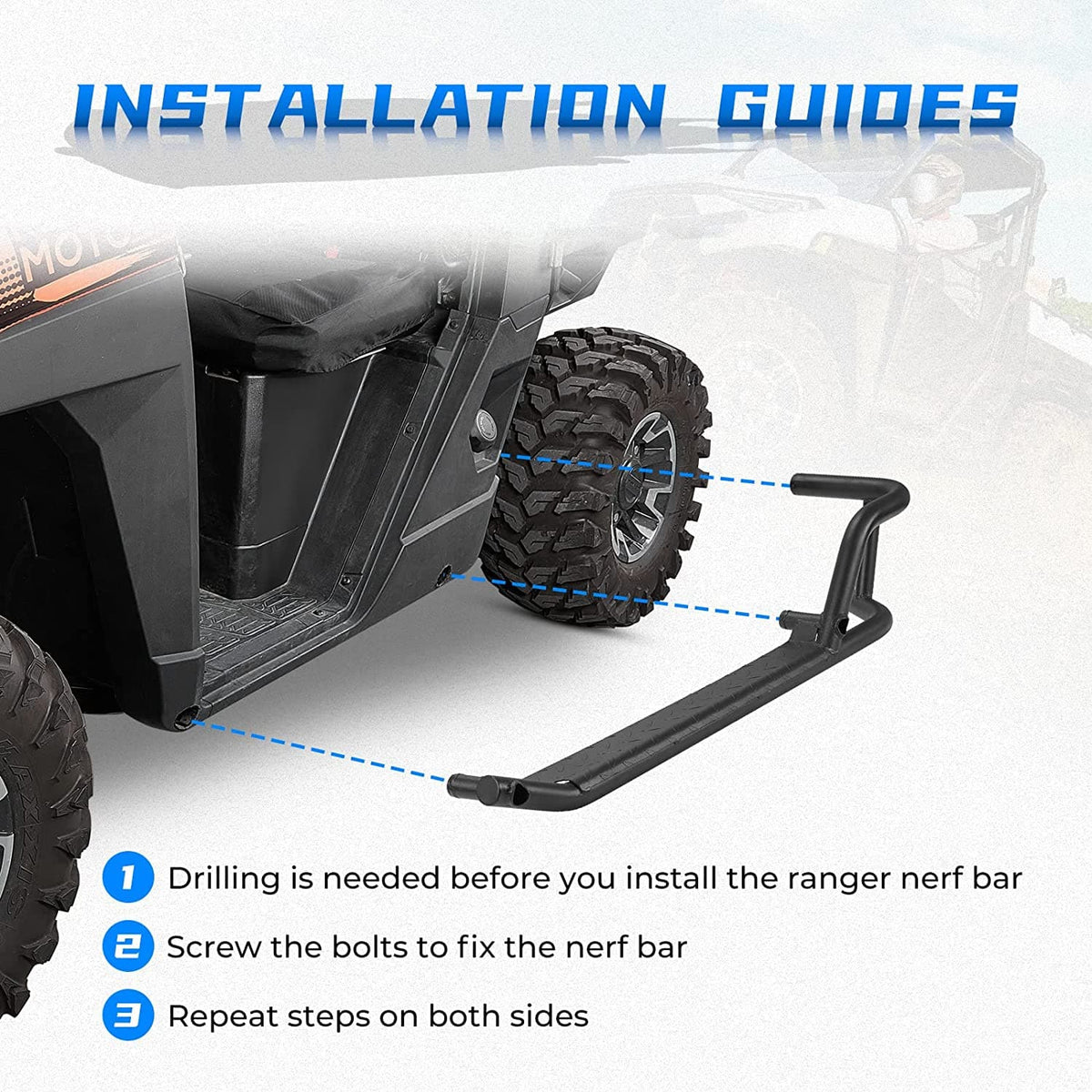 Nerf Bars for Ranger XP 1000 2018-2026 – fits Polaris Ranger (view 3)