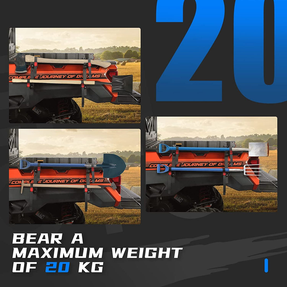 Tool Holder, Bed Shovel Holder for Ranger 1000 900 570 XP/Crew General 2016-2023 – fits Polaris Ranger Crew XP 1000