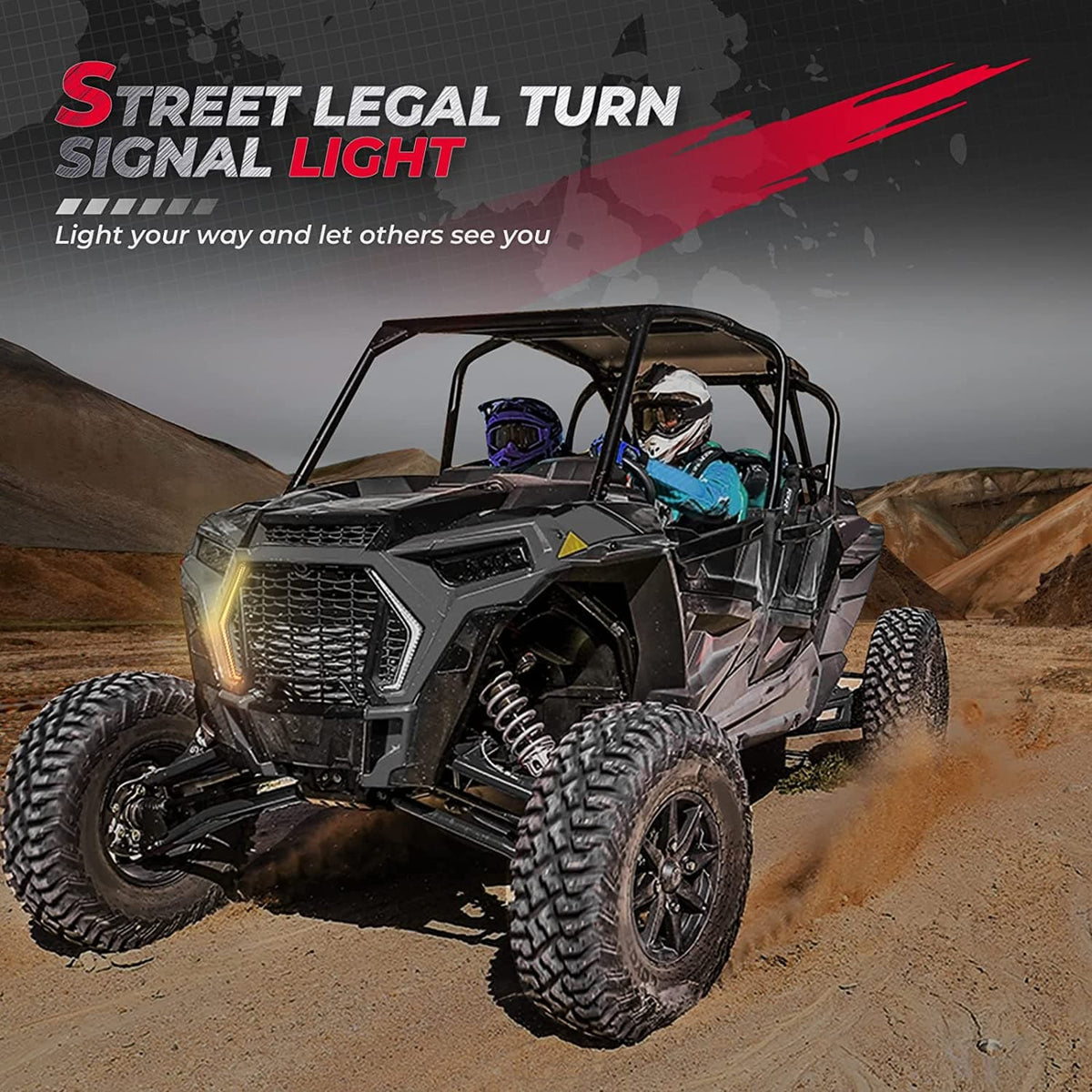 RGB Turn Signal Lights Fit Polaris RZR XP 1000 Turbo (2019-2023)