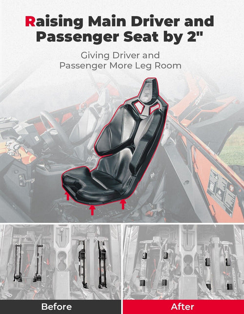 8PCS Seat Risers Spacers 2'' Lift Kit for Polaris RZR PRO XP 2-Seat – fits Polaris RZR Pro XP (view 2)