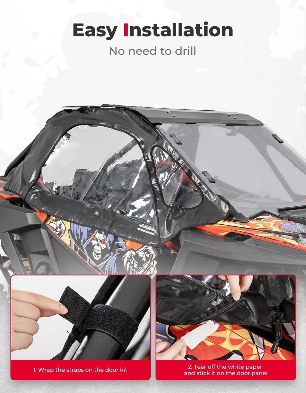 Upgraded Soft Upper Door Cab Enclosure for Polaris RZR PRO XP 2020-2024 – fits Polaris RZR Turbo R (view 4)