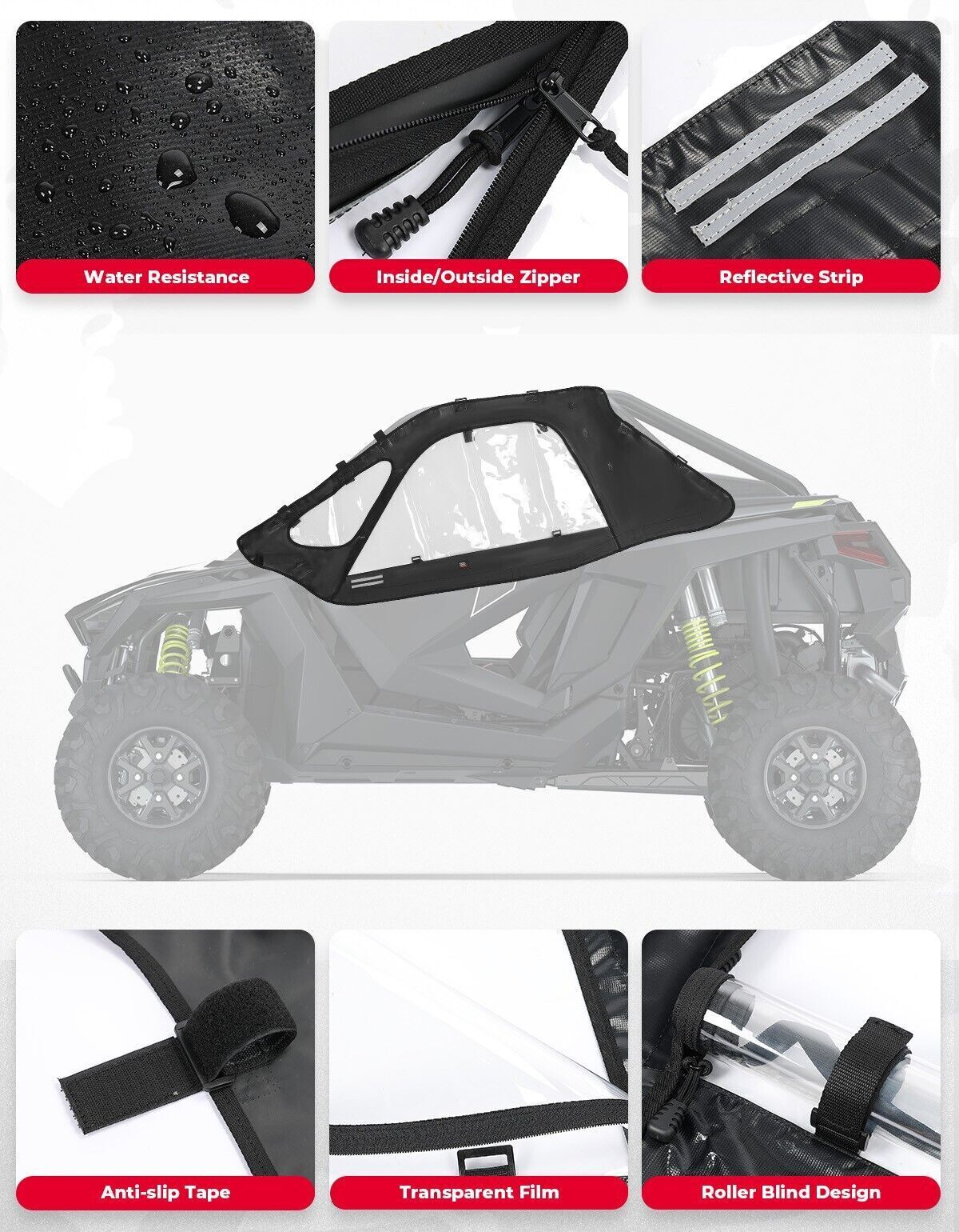 Upgraded Soft Upper Door Cab Enclosure for Polaris RZR PRO XP 2020-2024 – fits Polaris RZR Pro XP (view 5)