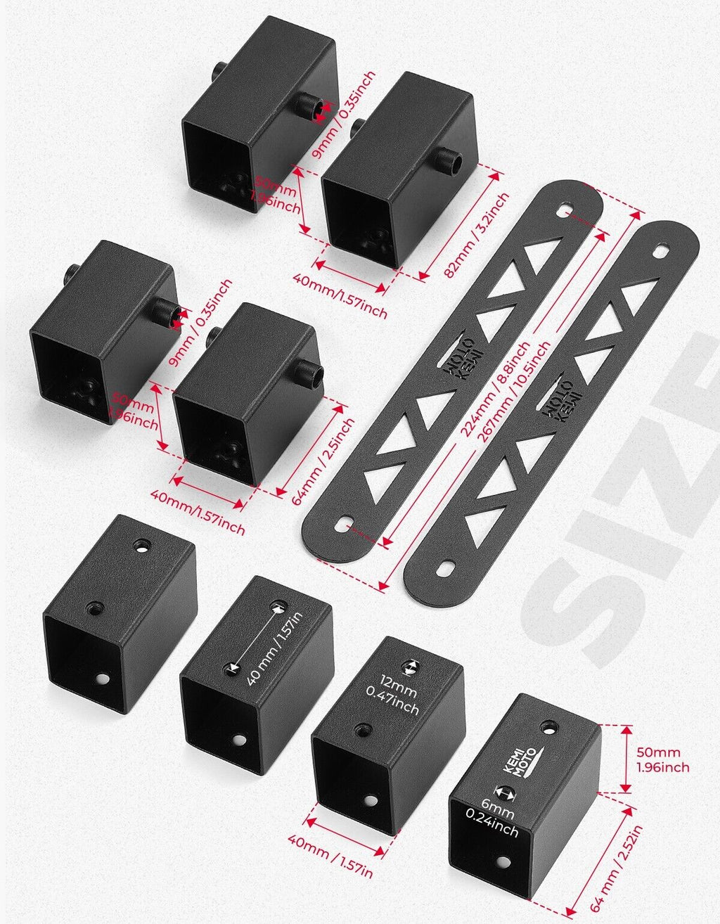 8PCS Seat Risers Spacers 2'' Lift Kit for Polaris RZR PRO XP 2-Seat – fits Polaris RZR Pro XP (view 7)