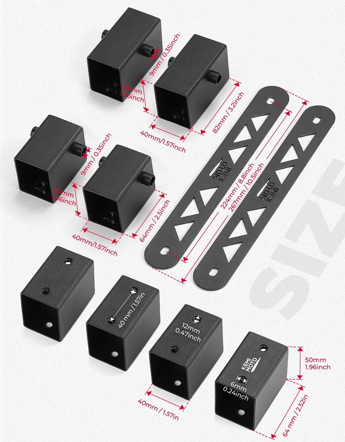 8PCS Seat Risers Spacers 2'' Lift Kit for Polaris RZR PRO XP 2-Seat – fits Polaris RZR Pro XP (view 7)